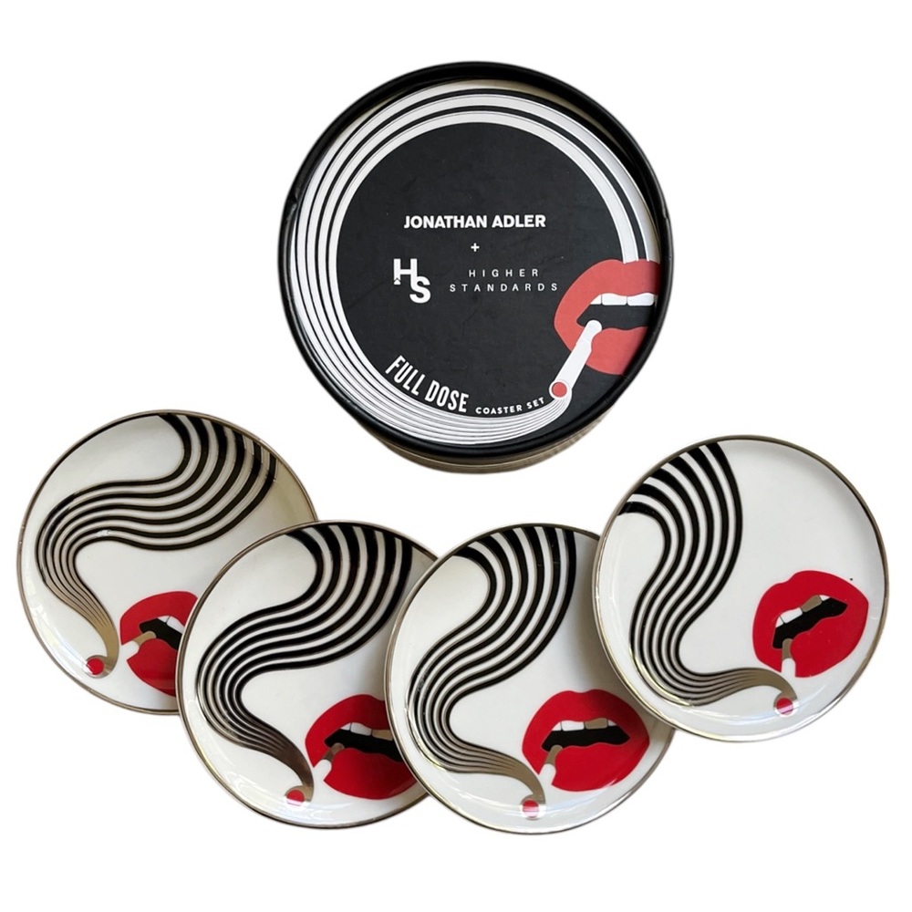 RARE Higher Standards X Jonathan Adler Ltd Edition Smolder Coasters, Set of 4